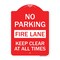 Signmission No Parking Fire Lane Keep Clear All Times, Red & White Aluminum Sign, 18" x 24", RW-1824-23620 A-DES-RW-1824-23620 - alternate 1